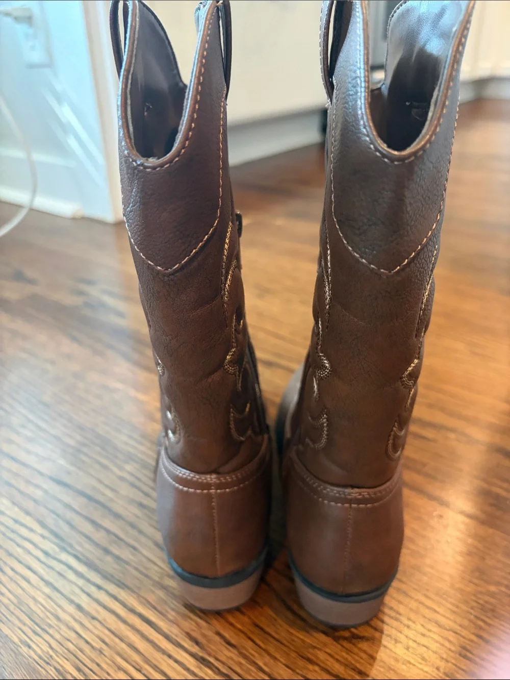 Target Kids Brown Cowboy Boots with Decorative Stitching - Never worn!!